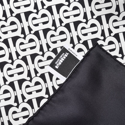 Burberry Silk Monogram Print Square Scarf Black Monochrome 6 of 6