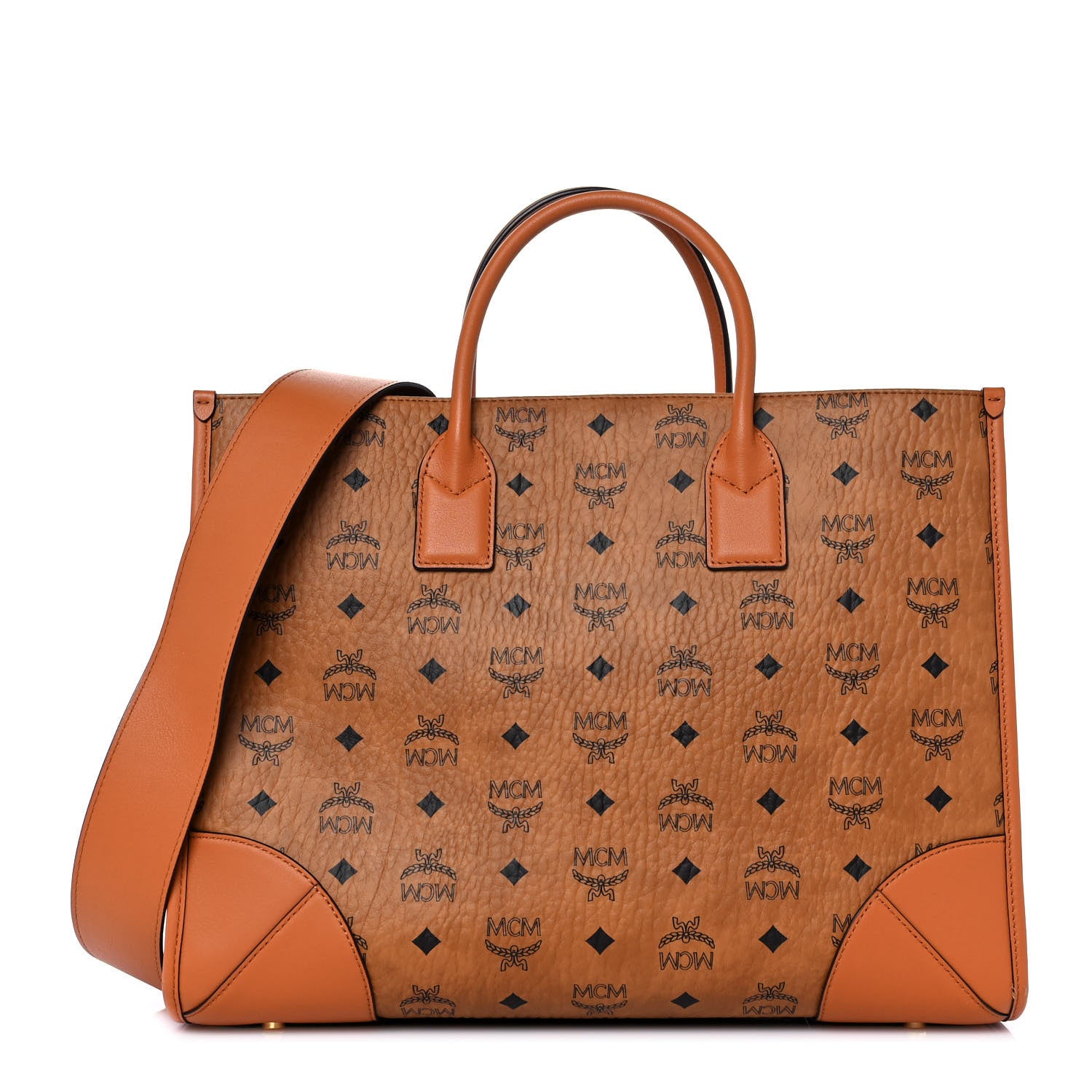 MCM Visetos Large Munich Tote Cognac 2 of 9