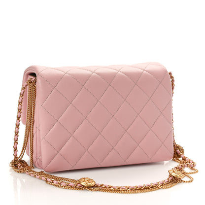 Chanel Lambskin Quilted Mini Medallion Multi Chain Flap Light Pink 3 of 10