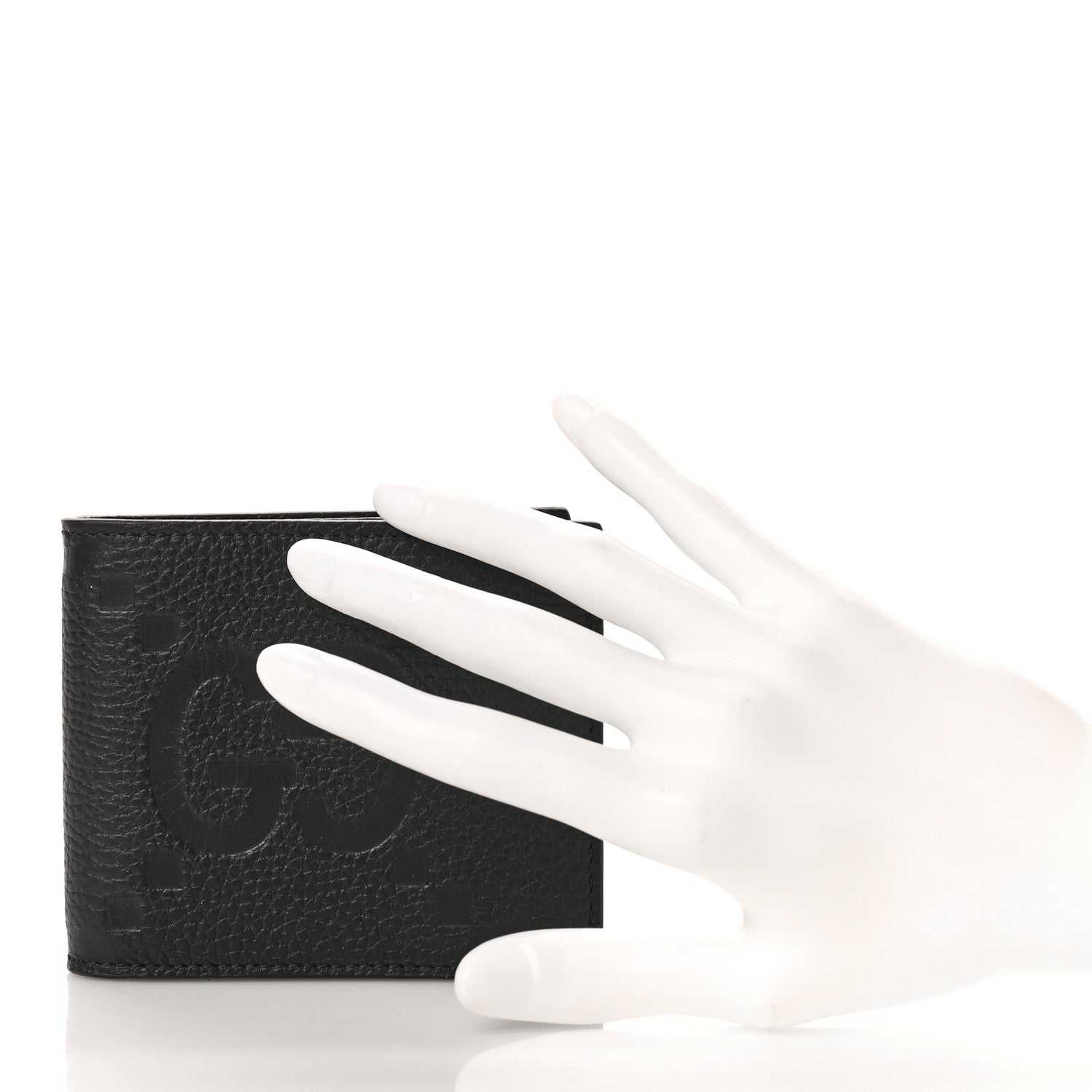 Gucci Piuma Calfskin Jumbo GG Embossed Wallet Black 2 of 7