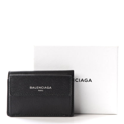 Balenciaga Striped Calfskin Logo Mini Wallet Black 12 of 12