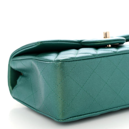 Chanel Iridescent Calfskin Quilted Mini Rectangular Flap Green 9 of 10