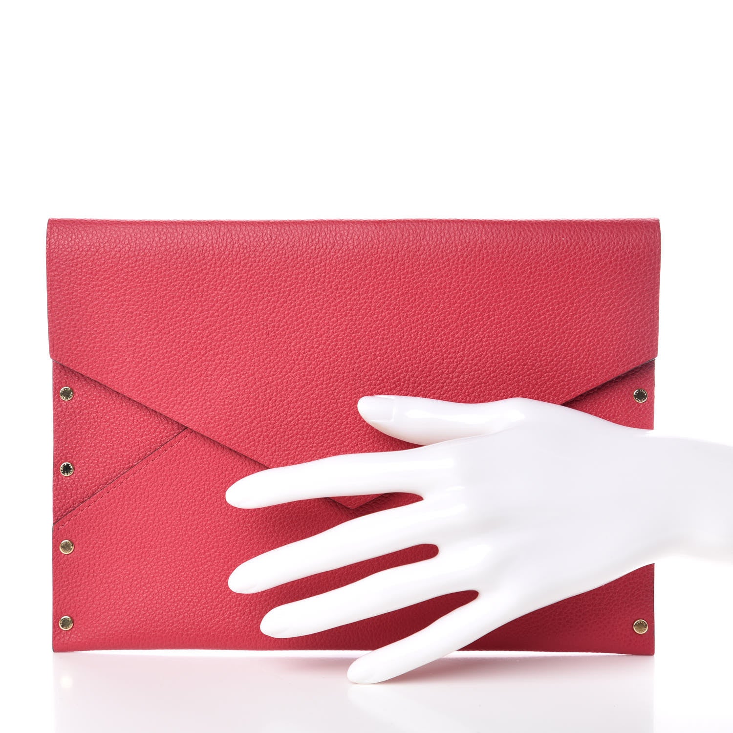 Louis Vuitton Cuir Rivets Enveloppe Fuchsia 2 of 8