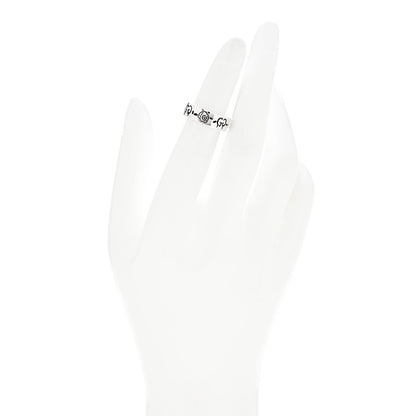 Gucci Sterling Silver Narrow GucciGhost Hamlet Skull Ring 46 3.75 2 of 6