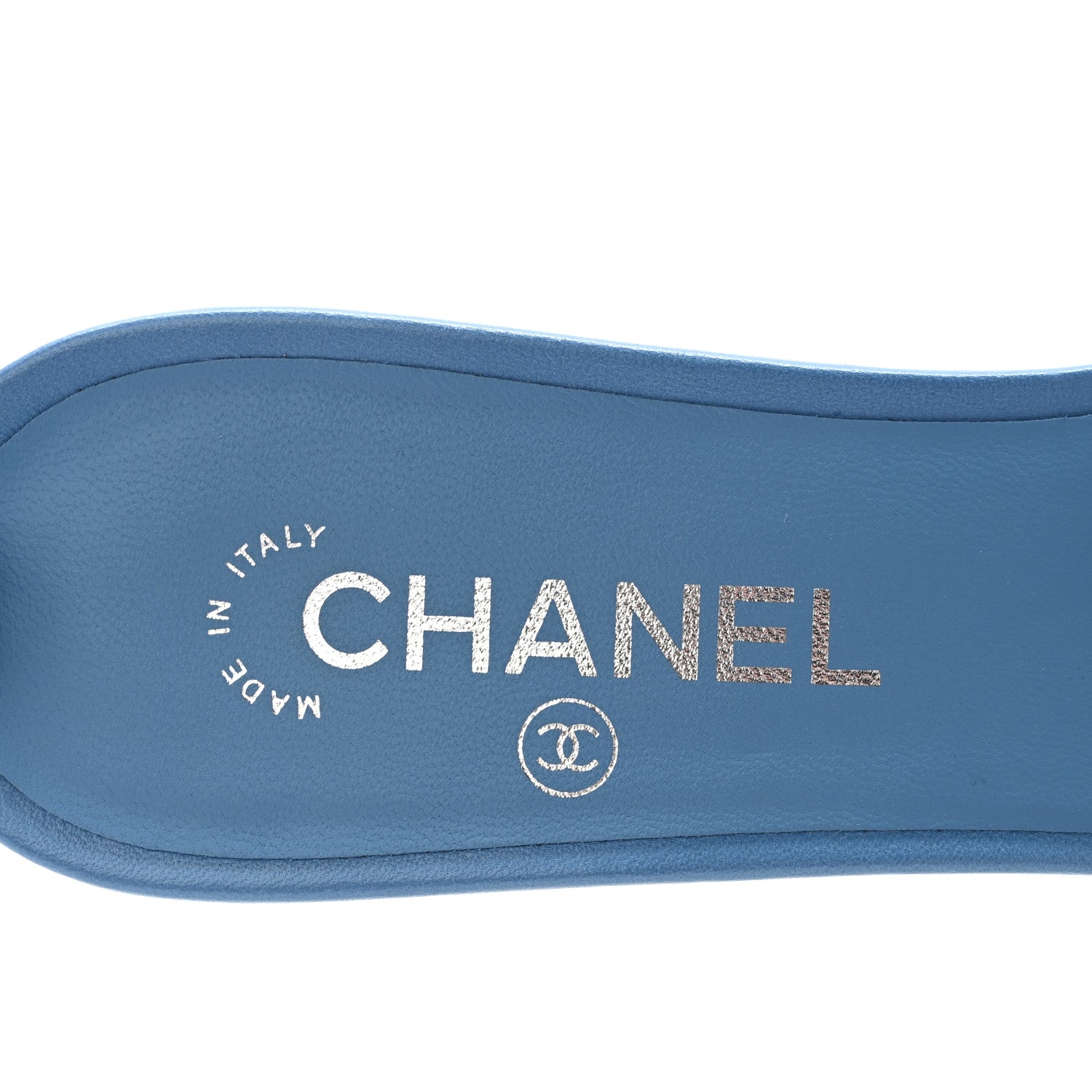 Chanel Lambskin PVC Logo Mule 41 Transparent Blue 7 of 8