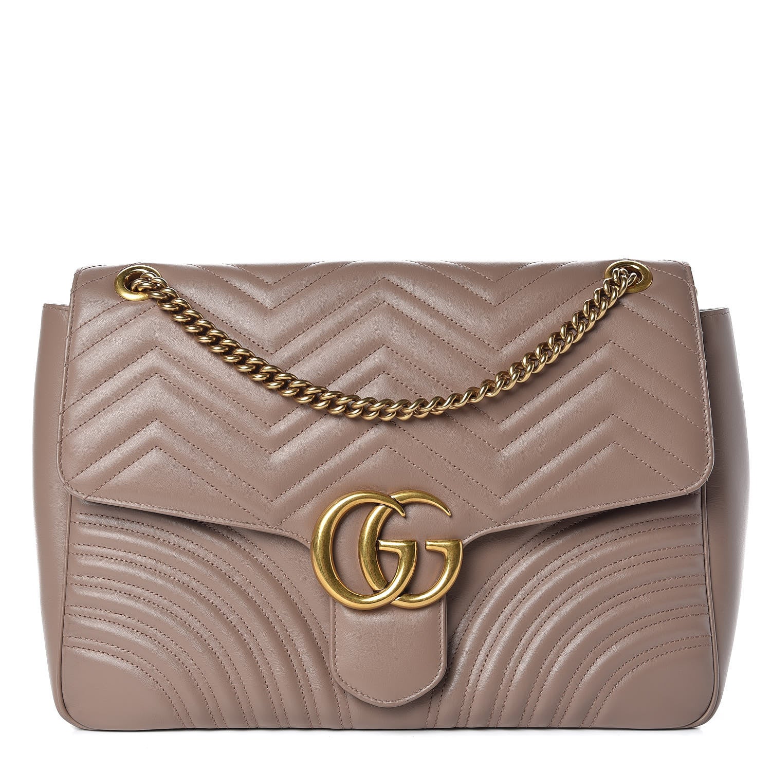 Gucci Calfskin Matelasse Large GG Marmont Shoulder Bag Porcelain Rose 1 of 10