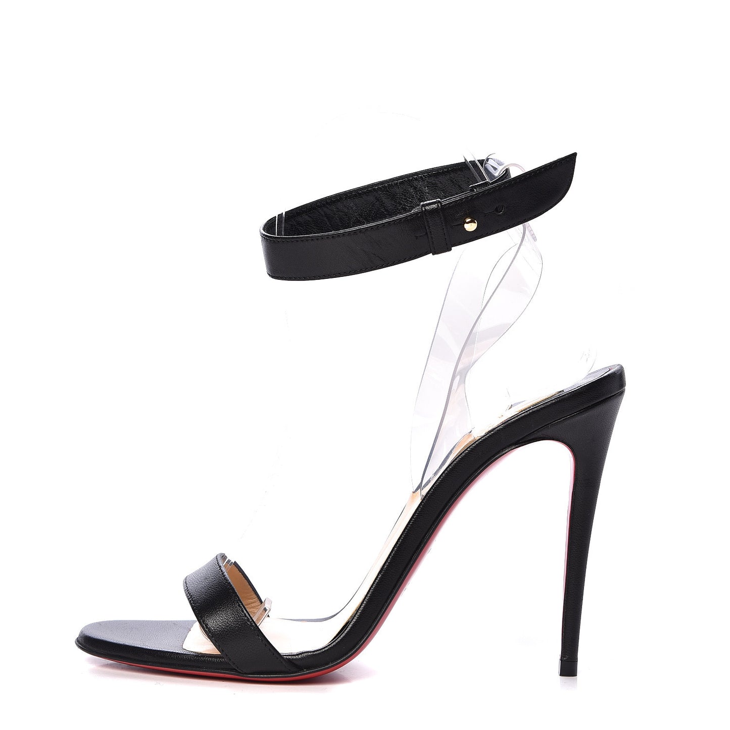 Calfskin PVC Jonatina 100 Sandals 36.5 Black