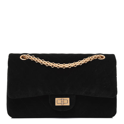 Chanel Velvet Chevron Quilted 2.55 Reissue 225 Flap Black 1 of 17