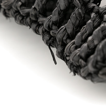 Saint Laurent Raffia Calfskin Oxalis Shoulder Bag Black 11 of 11