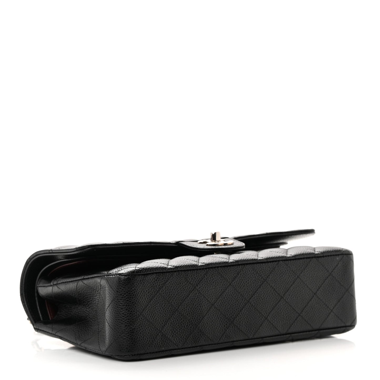 Caviar Quilted Medium Double Flap Black