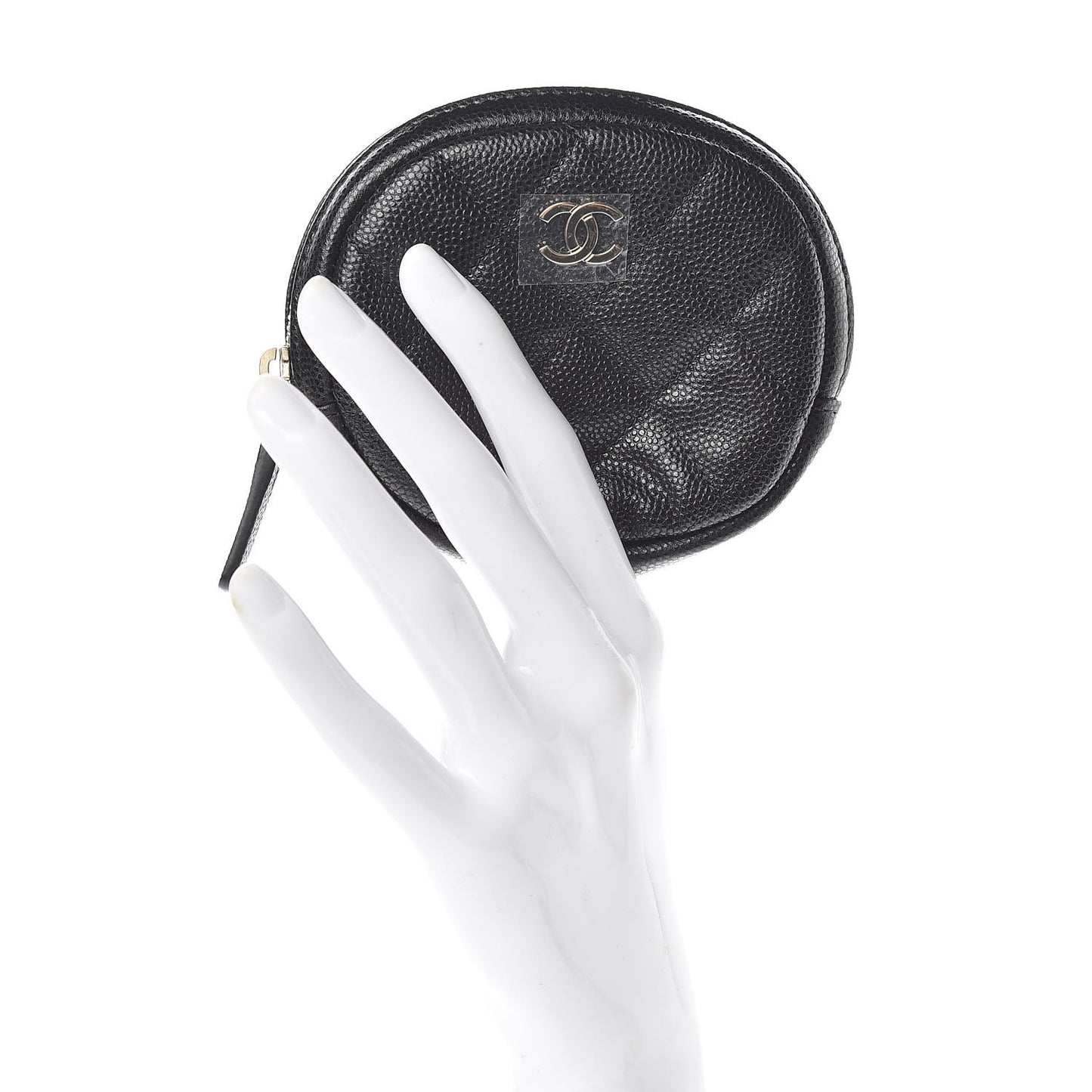 Caviar Quilted Zip Around Classic Coin Purse Black