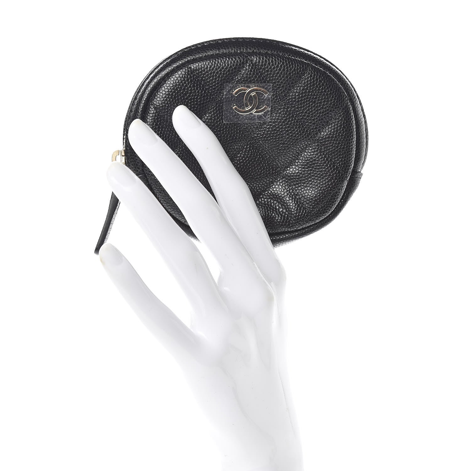 Chanel Caviar Quilted Zip Around Classic Coin Purse Black 2 of 8