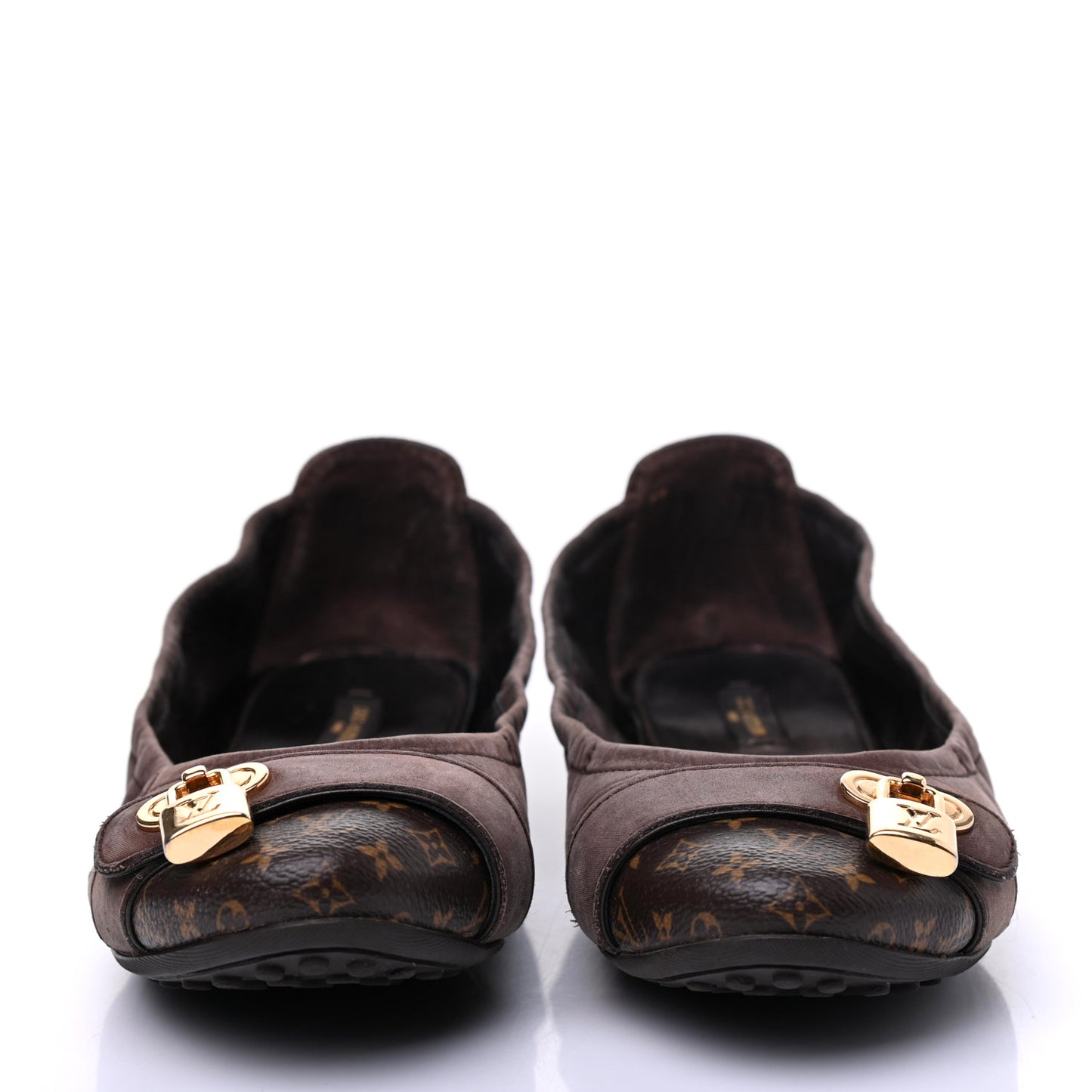 Monogram Suede Lucky Ballerina Flats 39 Brown