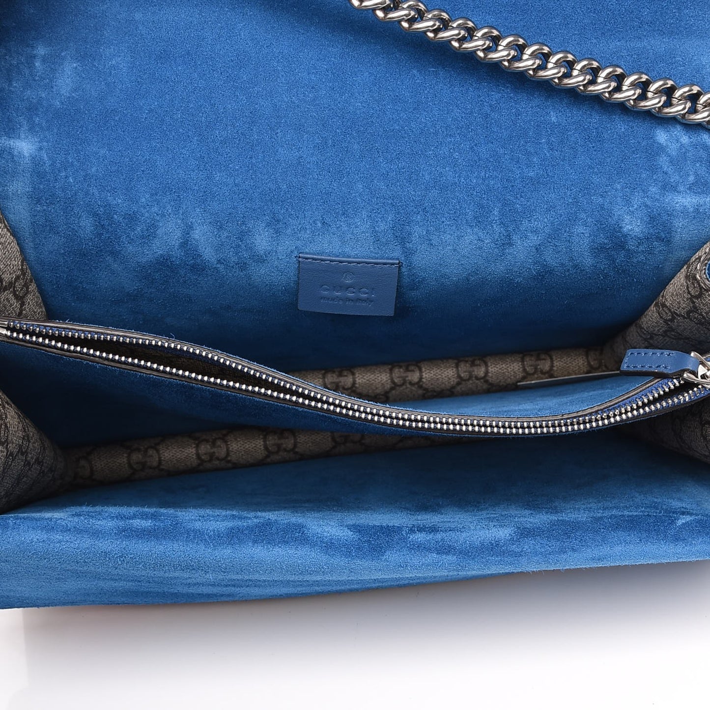GG Supreme Monogram Embroidered Medium Dionysus Shoulder Bag Blue