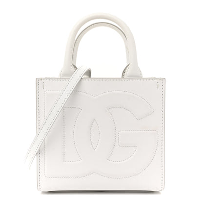 Dolce & Gabbana Vitello Mini DG Logo Shoppting Tote Optic White 1 of 13