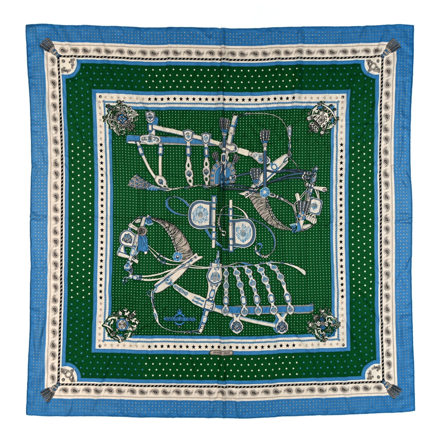 Cashmere Silk Harnais De Cour Bandana Shawl 140
