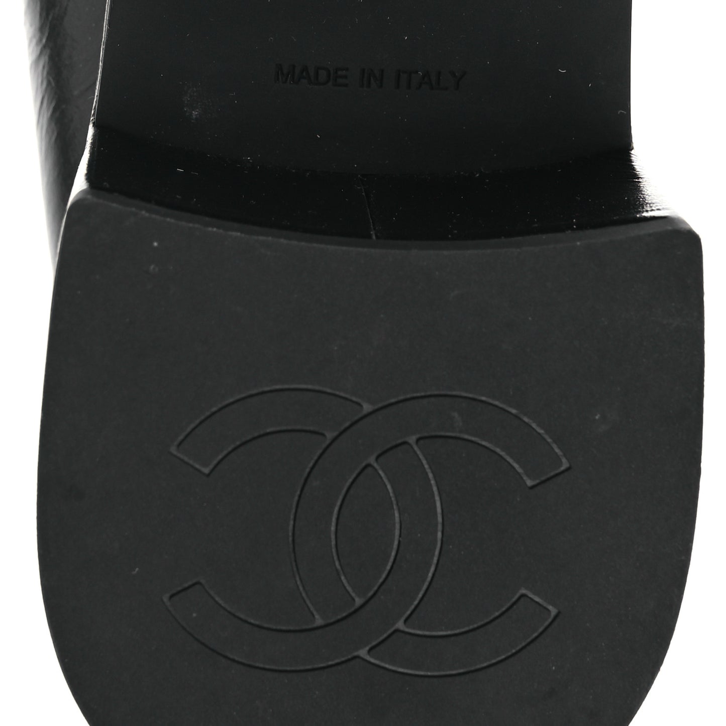 Shiny Calfskin Logo Loafers 38 Black