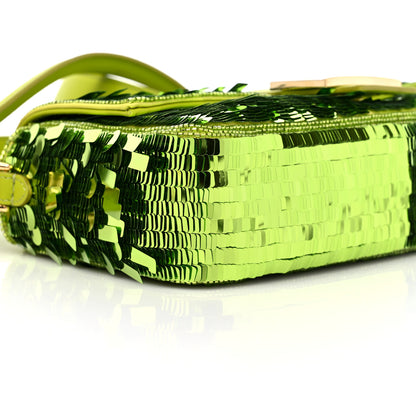 Fendi Sequin Paillettes Vitello Grace Sex and the City Baguette Wasabi 7 of 11