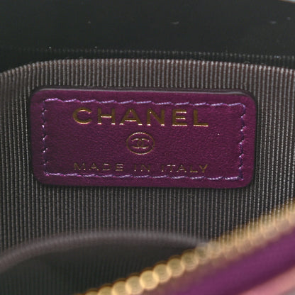 Chanel Iridescent Lambskin Quilted Cosmetic Case Purple 6 of 7