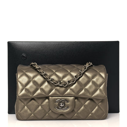 Chanel Iridescent Caviar Quilted Mini Rectangular Flap Bronze 12 of 12