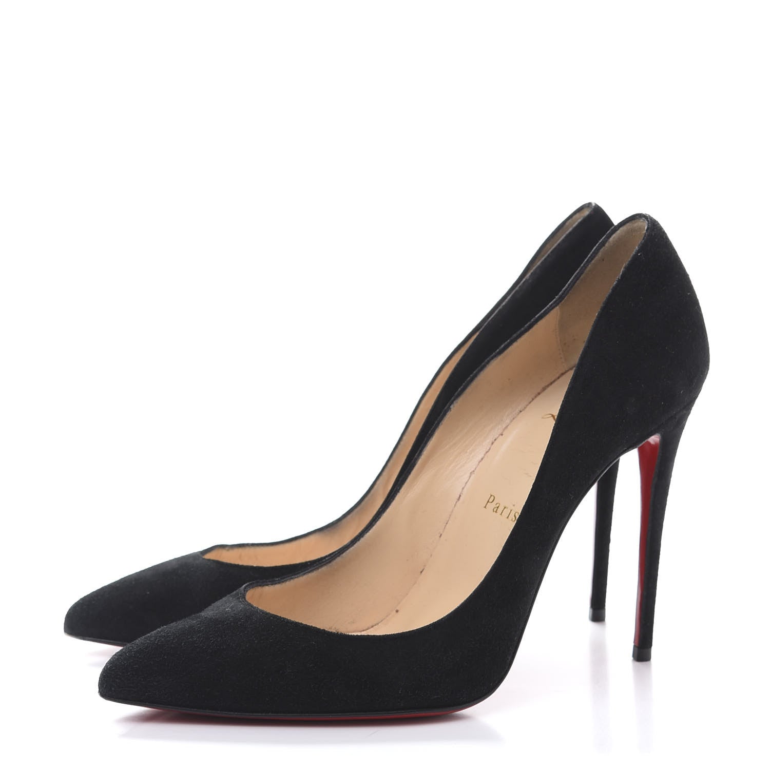 Christian Louboutin Suede Pigalle Follies 100 Pumps 37.5 Black 3 of 7