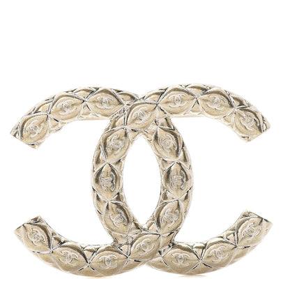 Chanel Metal CC Diamond Quilted Brooch Light Gold 1 of 5