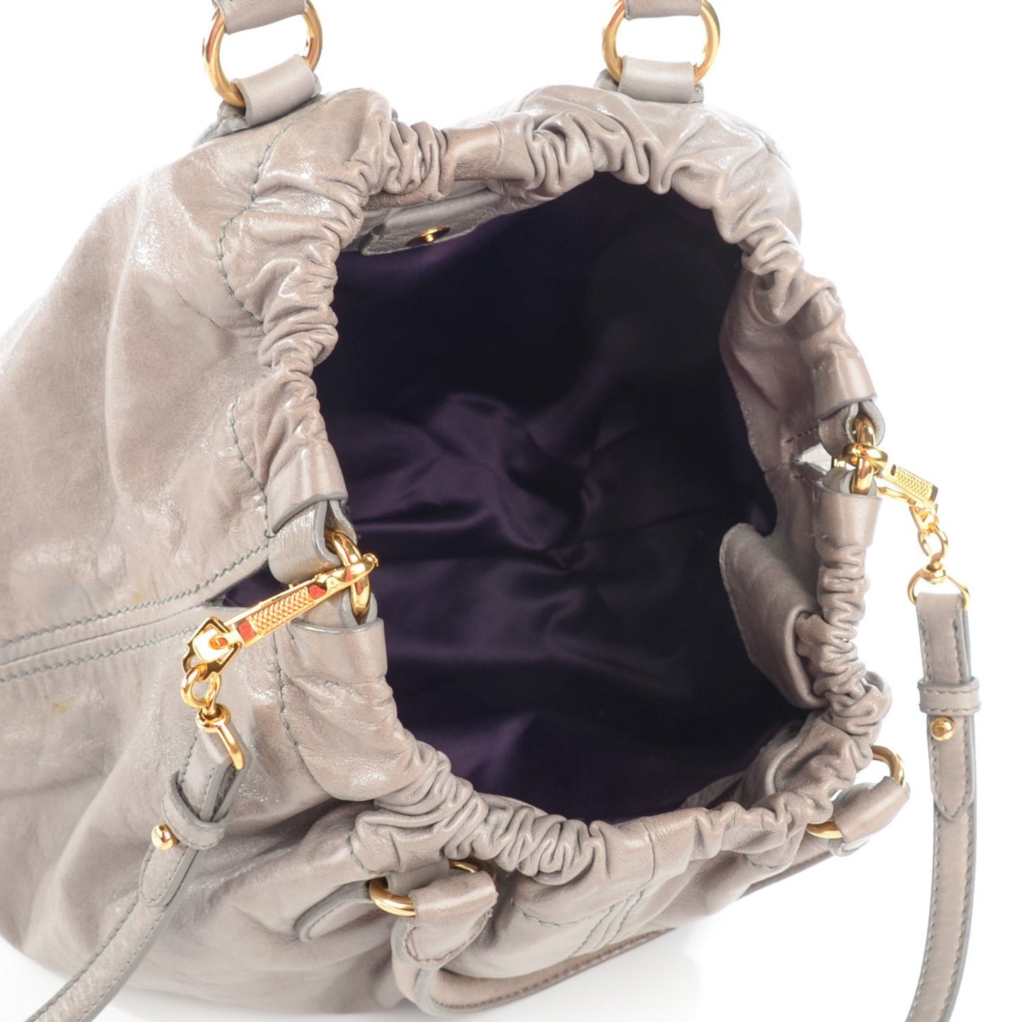 Vitello Lux Gathered Shopper Tote Astro