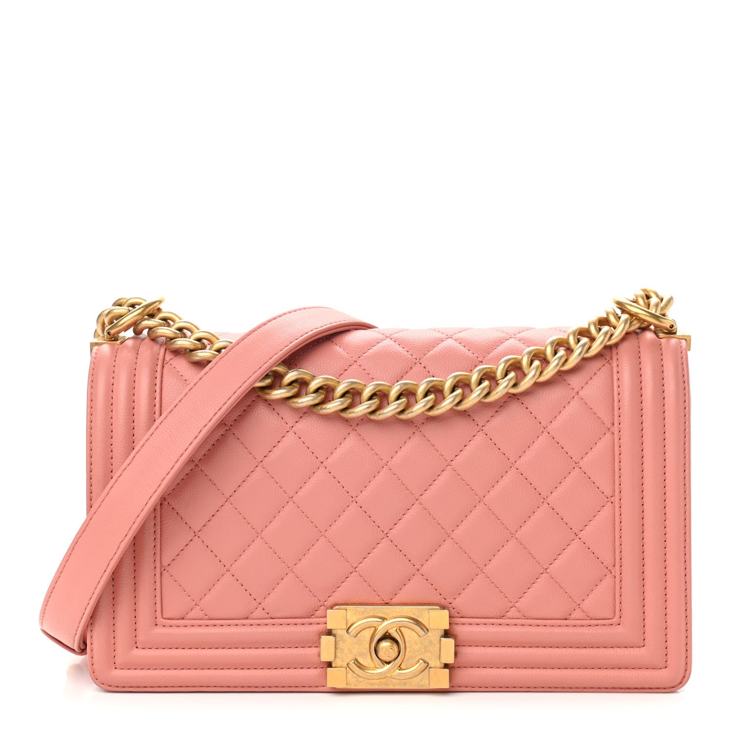 Chanel Caviar Quilted Medium Boy Flap Pink 1 of 10