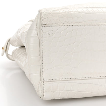 Fendi Shiny Crocodile Shiny Nappa Mini Peekaboo Iconic Satchel White 7 of 9