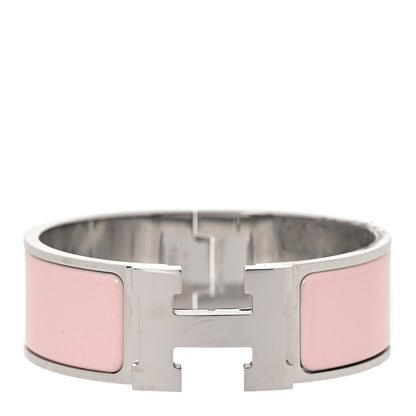 Hermes Enamel Wide Clic Clac H Bracelet GM Rose Dragee 1 of 6