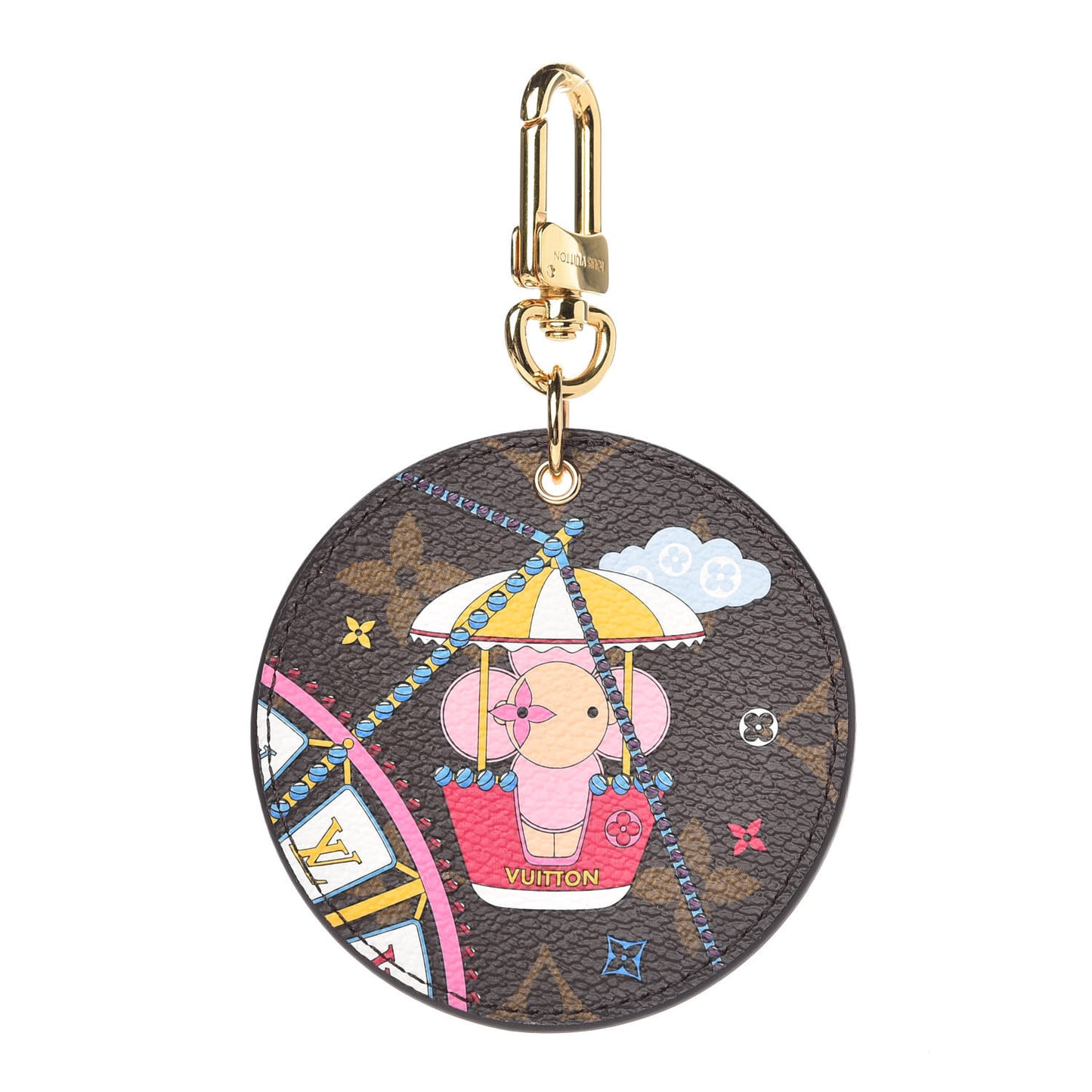 Monogram 2020 Christmas Animation Big Wheel Bag Charm Key Ring Rose Ballerine