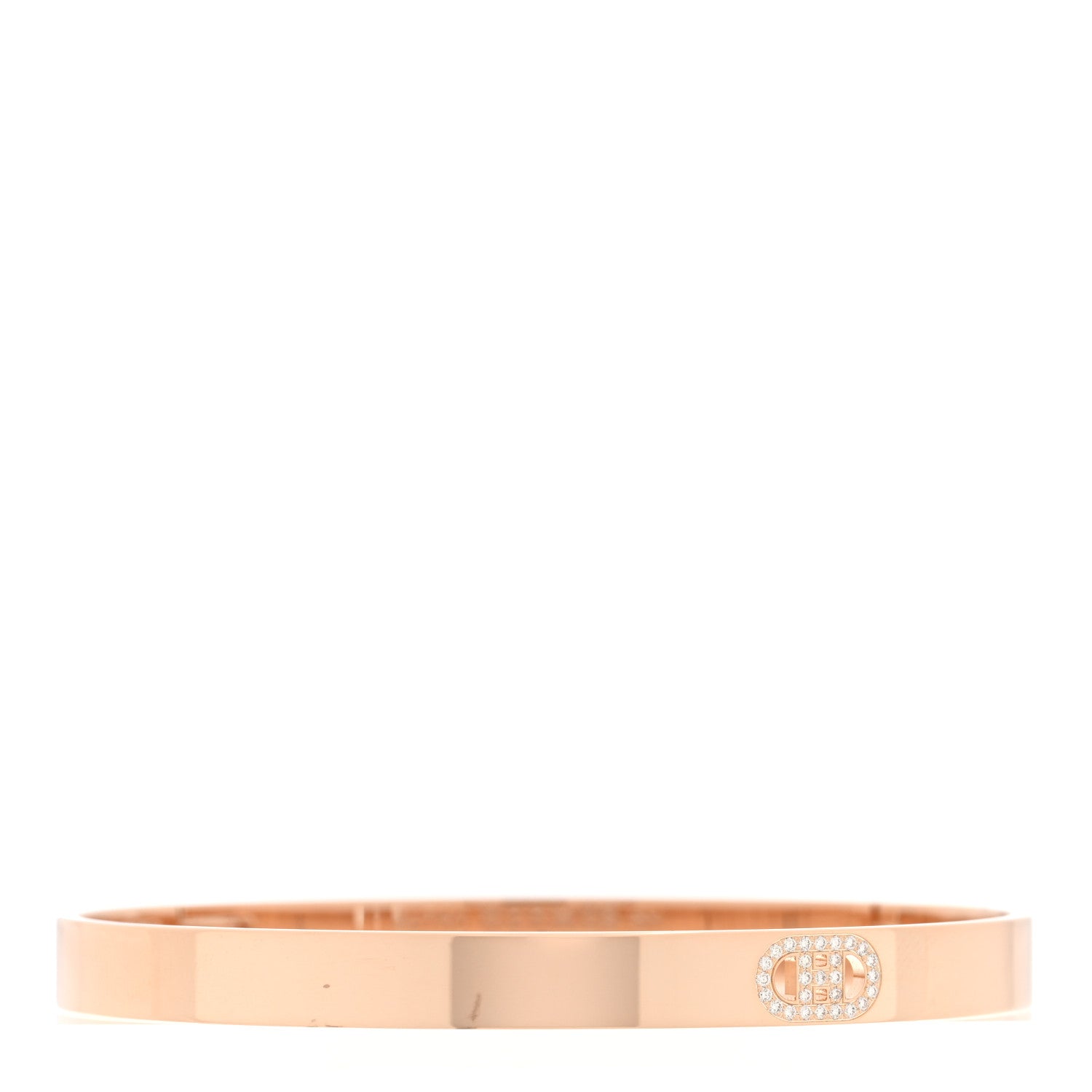 Hermes 18K Rose Gold Diamond PM H D'Ancre Bracelet SH 1 of 4