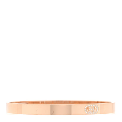 Hermes 18K Rose Gold Diamond PM H D'Ancre Bracelet SH 1 of 4