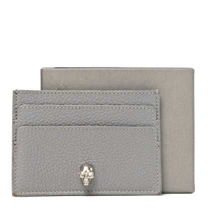 Alexander McQueen Grained Calfskin Skull Card Holder Grey 9 of 9