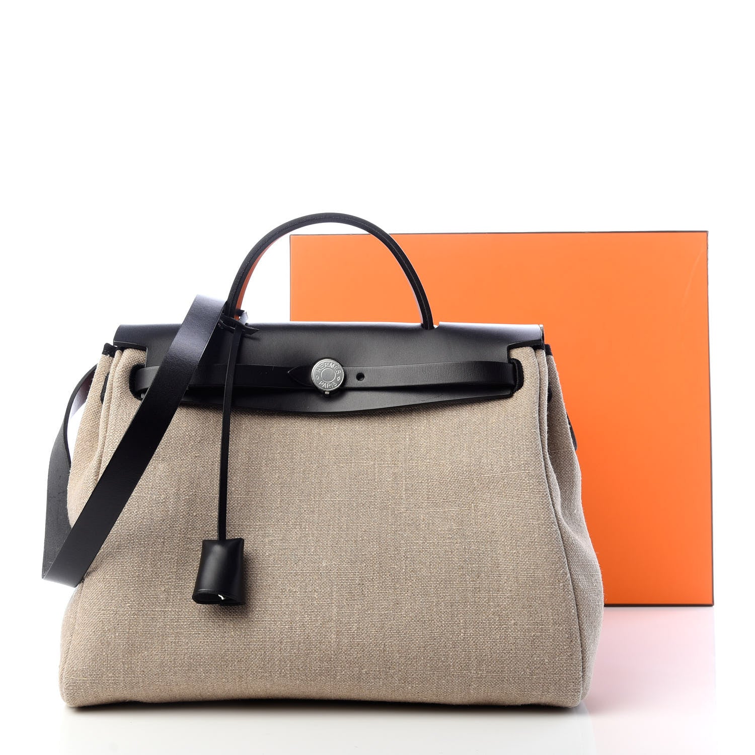 Hermes Military Toile Vache Hunter Herbag Zip Retourne 31 PM Ficelle Black 10 of 10