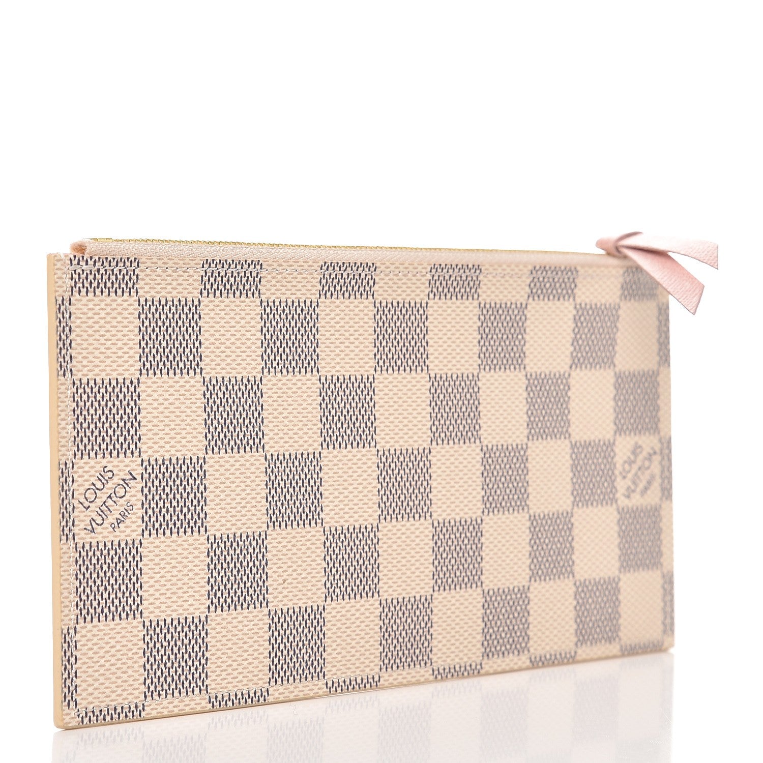 Louis Vuitton Damier Azur Felicie Chain Wallet Zippered Insert Rose Ballerine 3 of 6