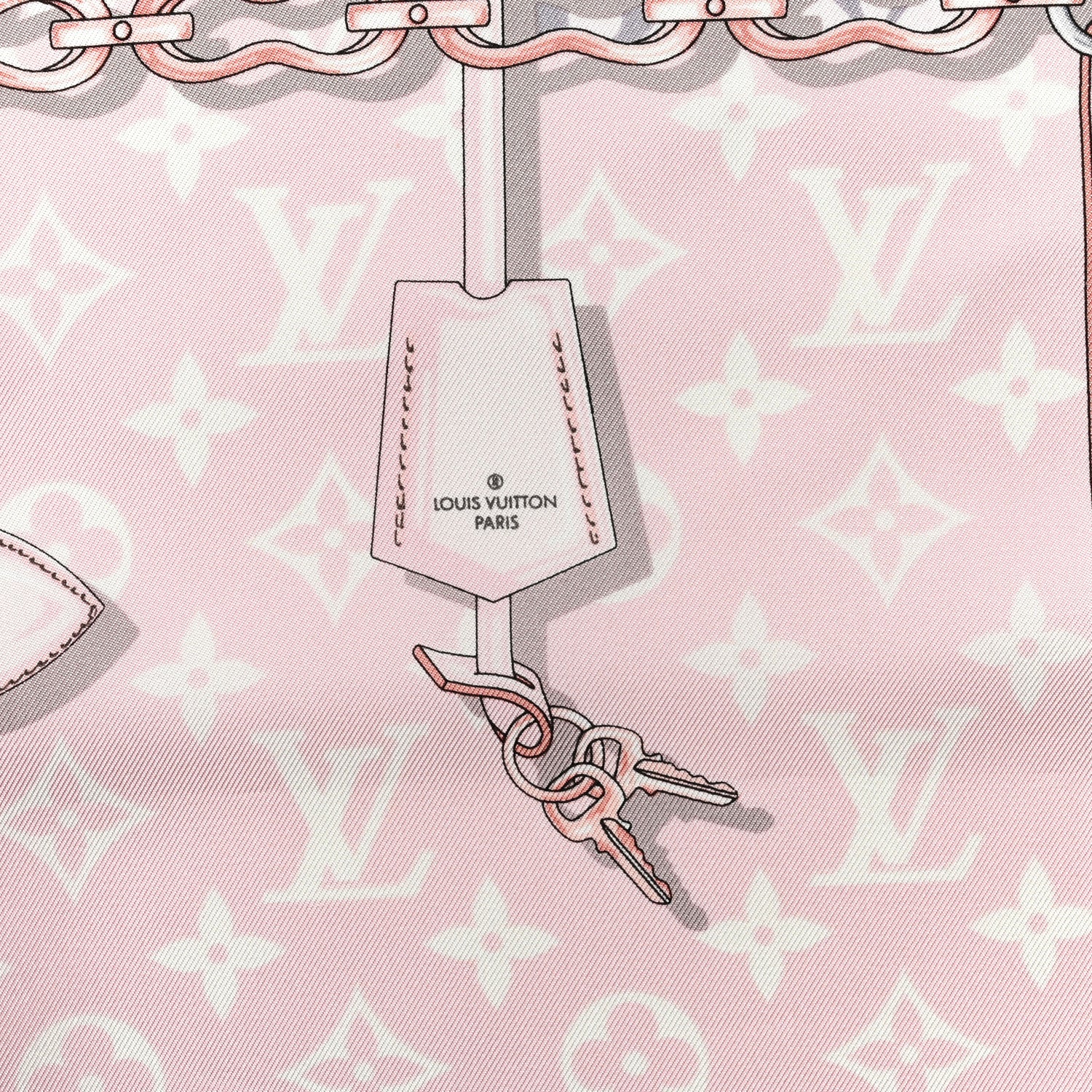 Louis Vuitton Silk Monogram Confidential Square Scarf Light Pink 3 of 5