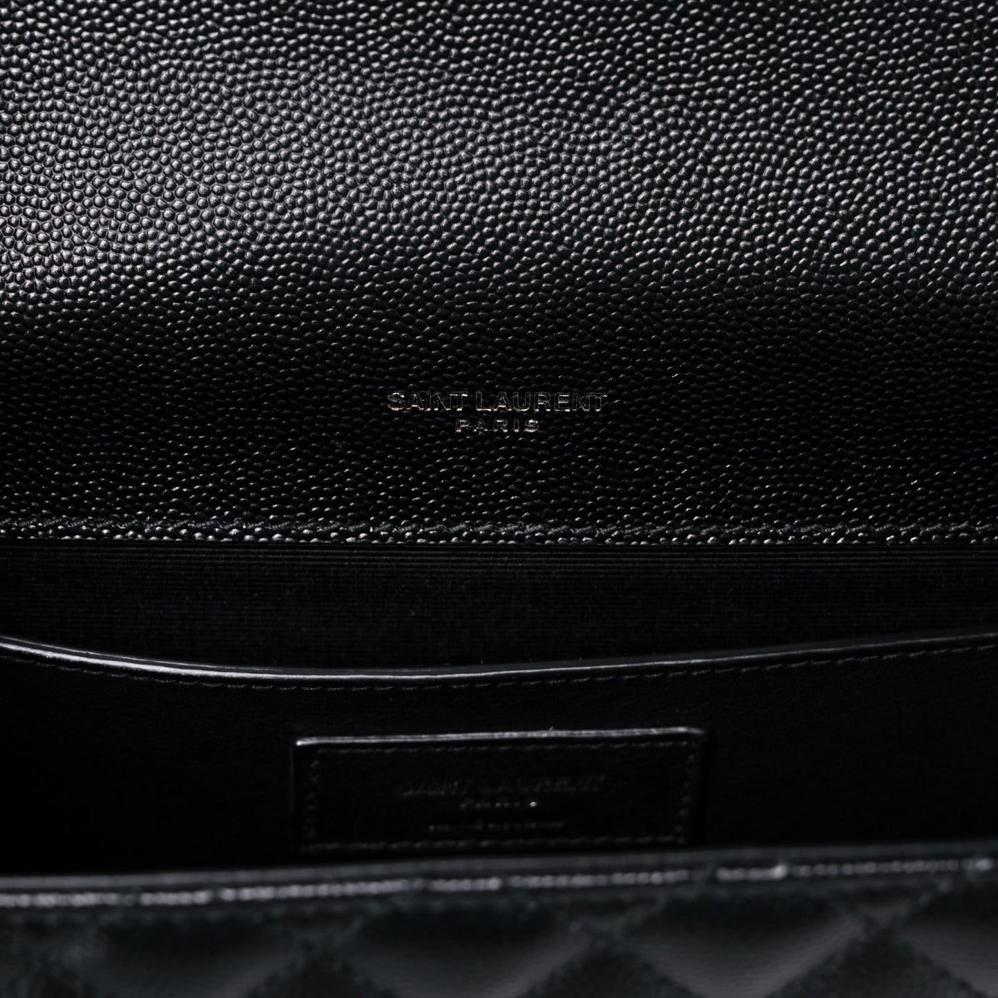 Grain De Poudre Textured Mixed Matelasse Triquilt Medium Monogram Satchel Black