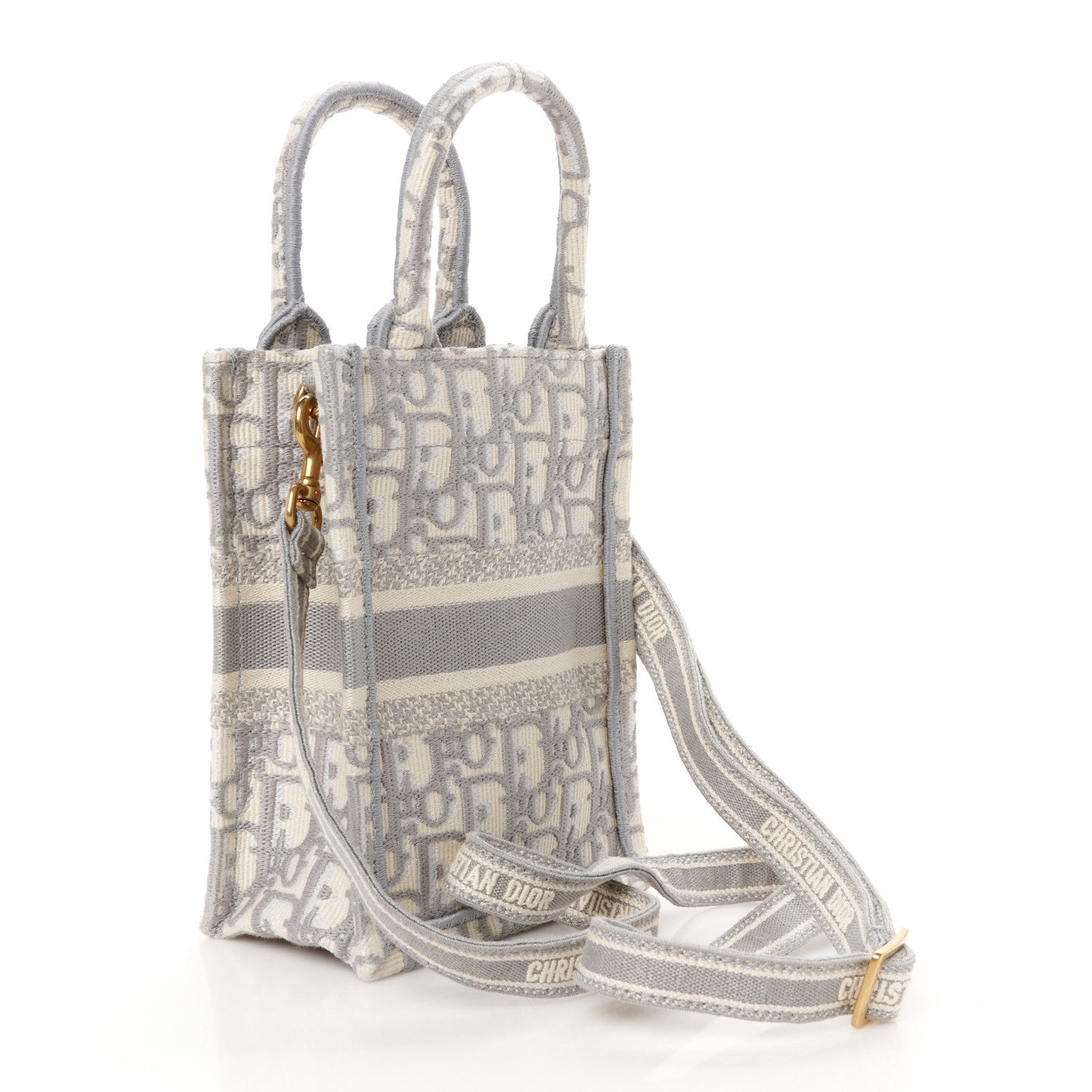 Christian Dior Oblique Mini Book Tote Phone Bag Grey 3 of 11