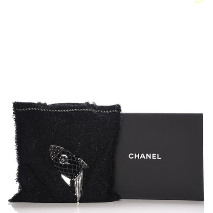 Chanel Tweed Resin Strass Shopping In Fabrics Tote Black 8 of 9
