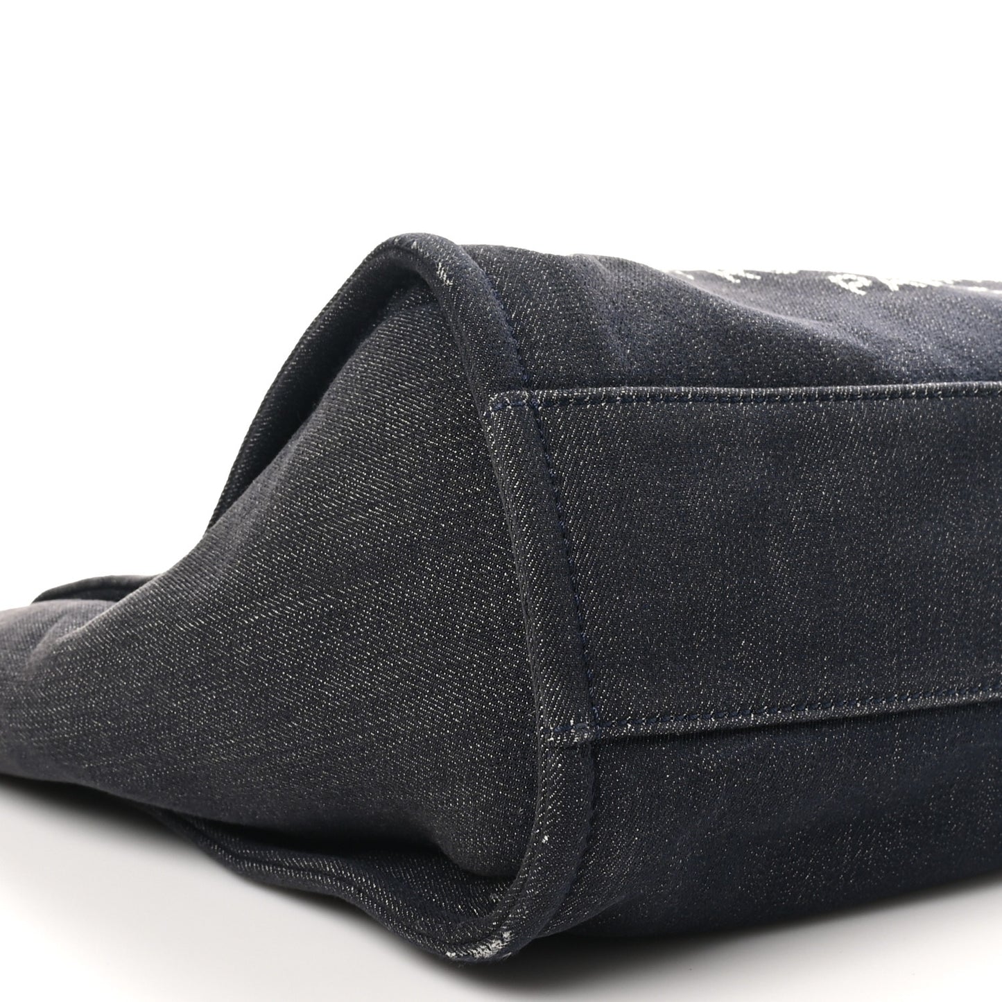 Lurex Canvas Small Deauville Tote Navy Blue Gold