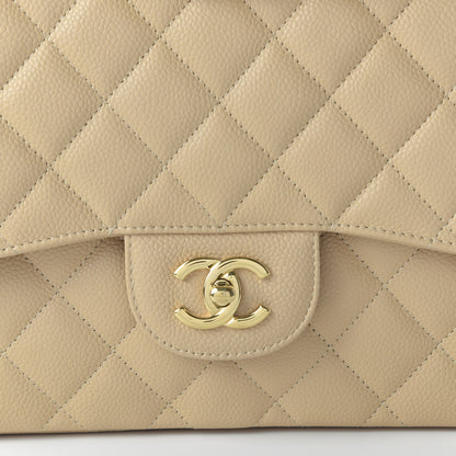 Chanel Caviar Quilted Jumbo Double Flap Beige Clair 10 of 11