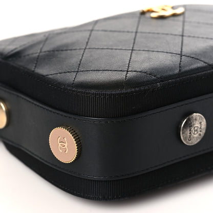 Chanel Calfskin Grosgrain Stitched Button Up Camera Case Black 9 of 10