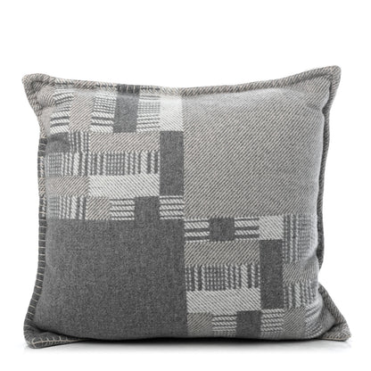 Hermes Wool Cashmere Avalon Paper Block Pillow Gris Acier 1 of 3