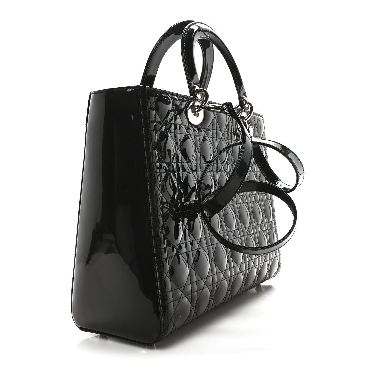 Christian Dior Patent Cannage Large Lady Dior Black 3 of 11