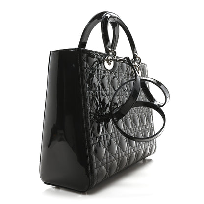 Christian Dior Patent Cannage Large Lady Dior Black 3 of 11