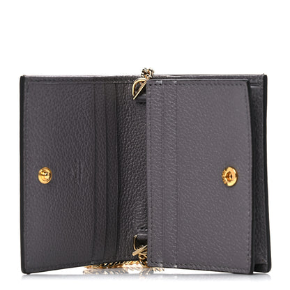 Gucci Grainy Calfskin Zumi Chain Card Case Wallet Dusty Grey 5 of 10