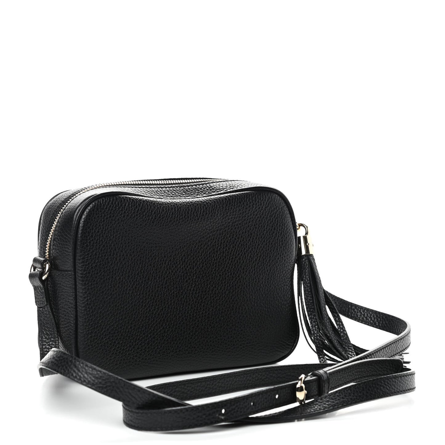 Pebbled Calfskin Small Soho Disco Bag Black