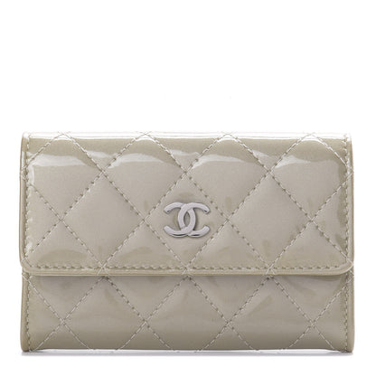Chanel Patent Quilted Card Holder Light Gold 1 of 9
