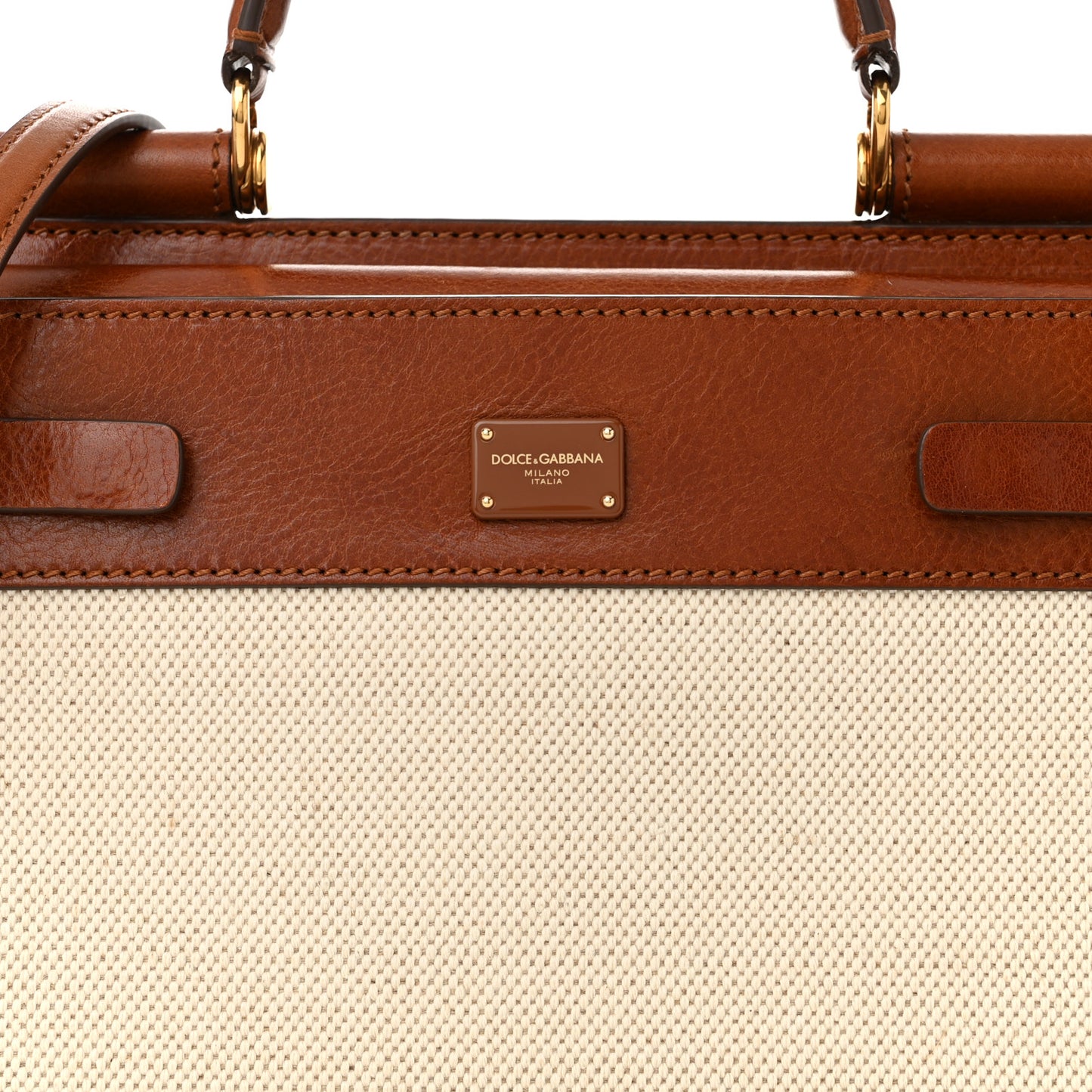 Calfskin Canvas Medium Sicily 62 Brown Beige